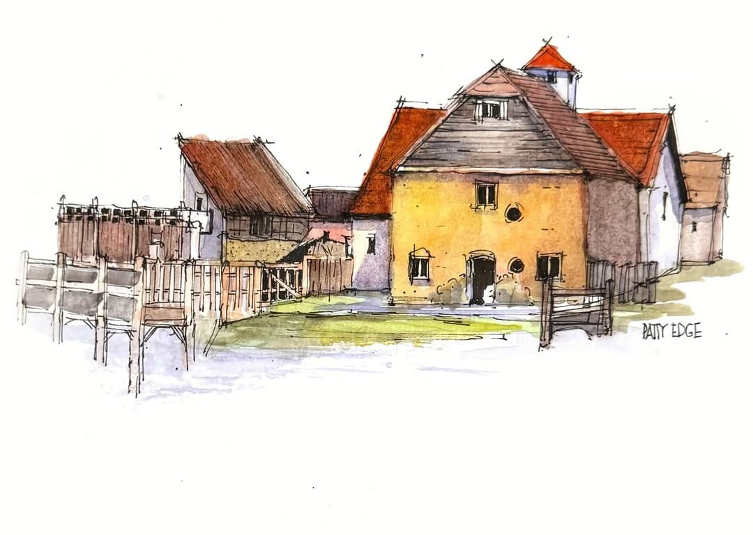 Post 5 by Patty Edge | Pen, Watercolour & Urban Sketching on Instagram (carousel)