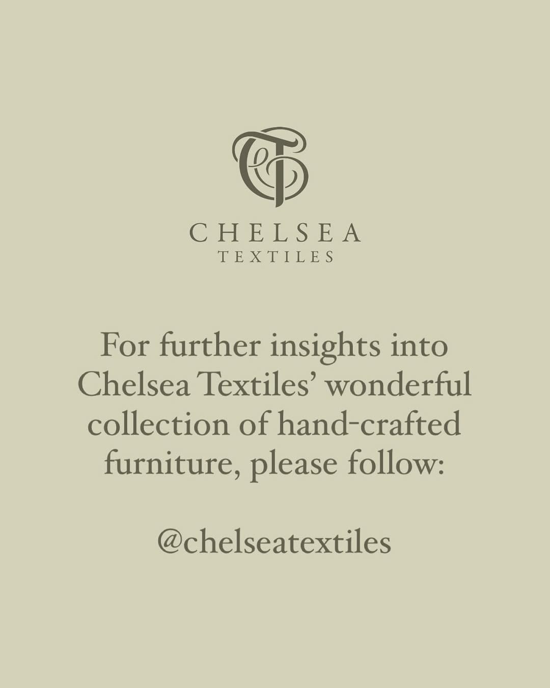 Post 1 by Chelsea Textiles Furniture on Instagram (image)