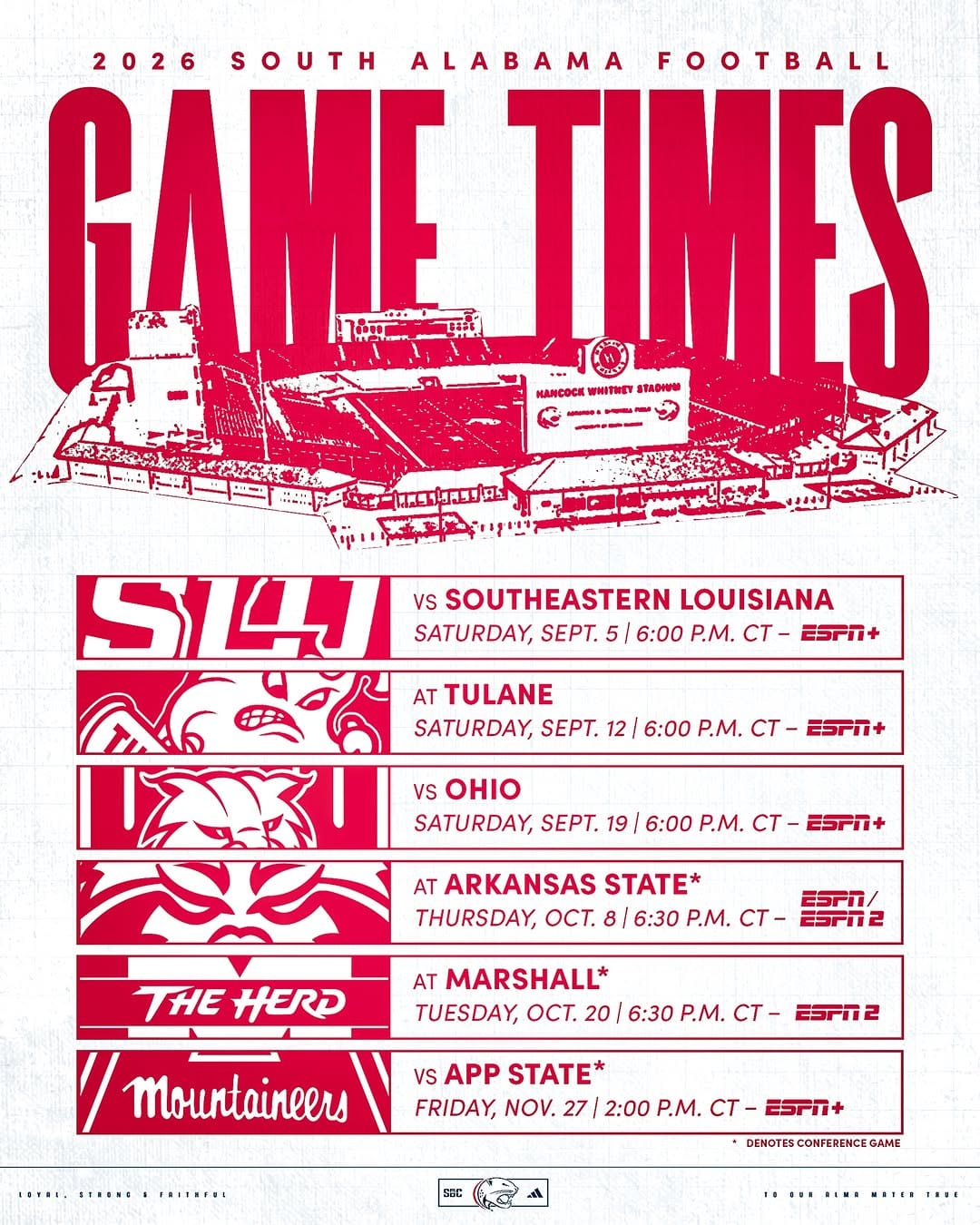 Post 1 by South Alabama Football 🏈 on Instagram (image)