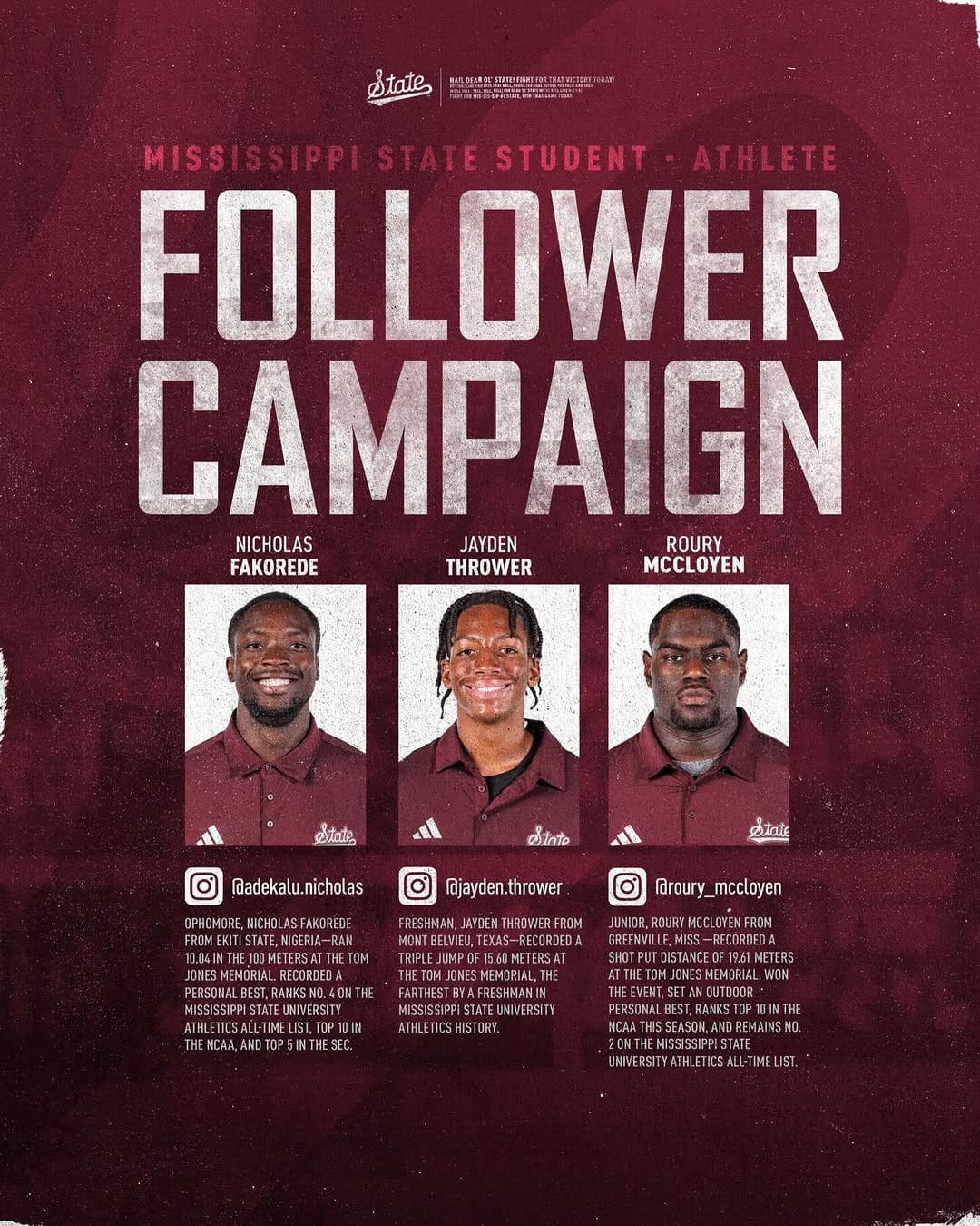Post 6 by Mississippi State Bulldog Athlete Services on Instagram (image)