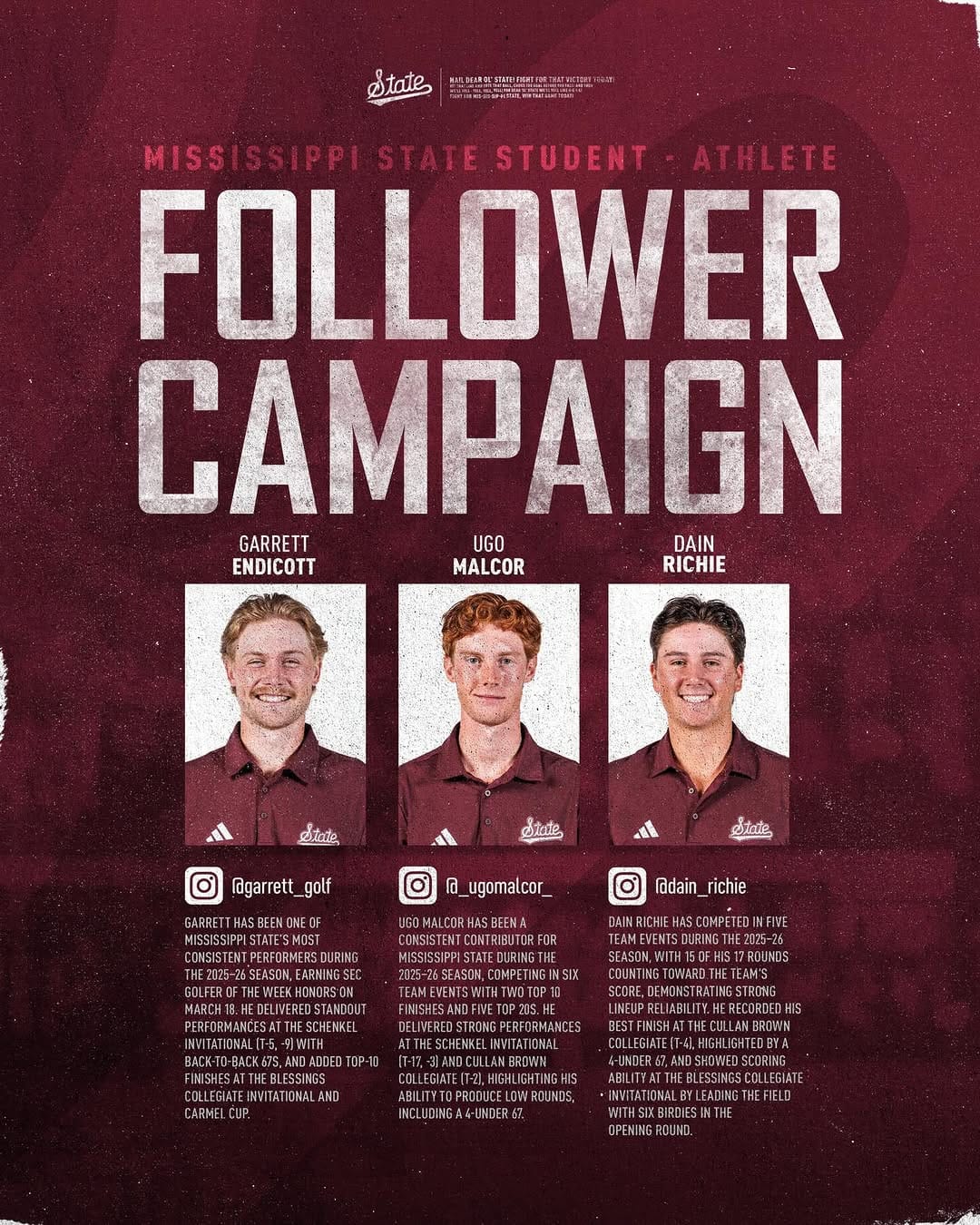 Post 9 by Mississippi State Bulldog Athlete Services on Instagram (image)