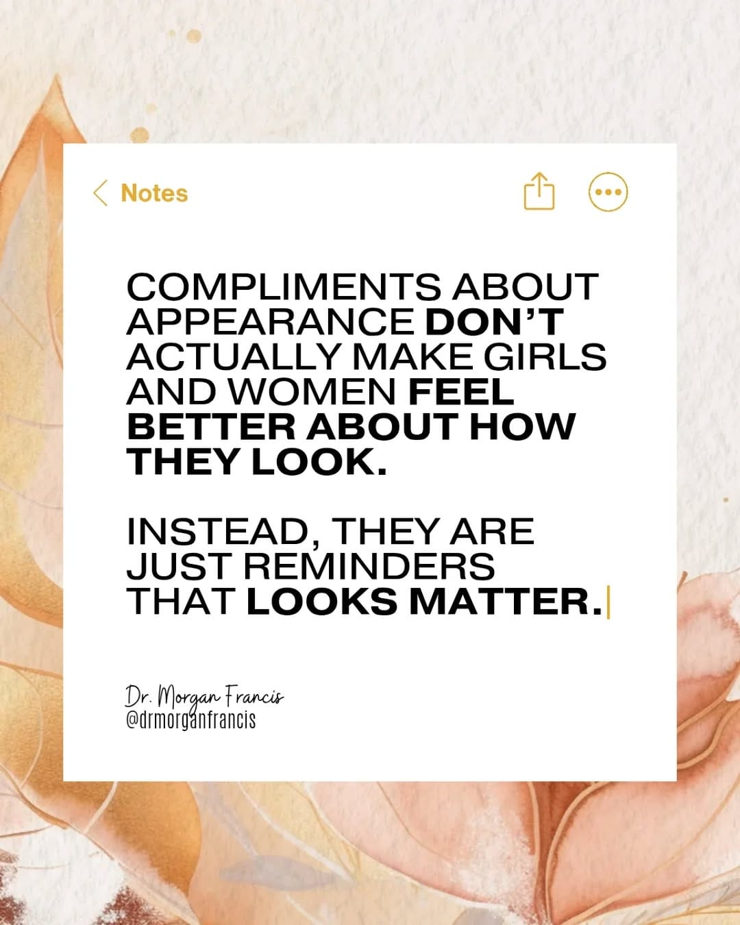 Post 1 by DR. MORGAN TYLER FRANCIS | Eating Disorder Therapist on Instagram (image)