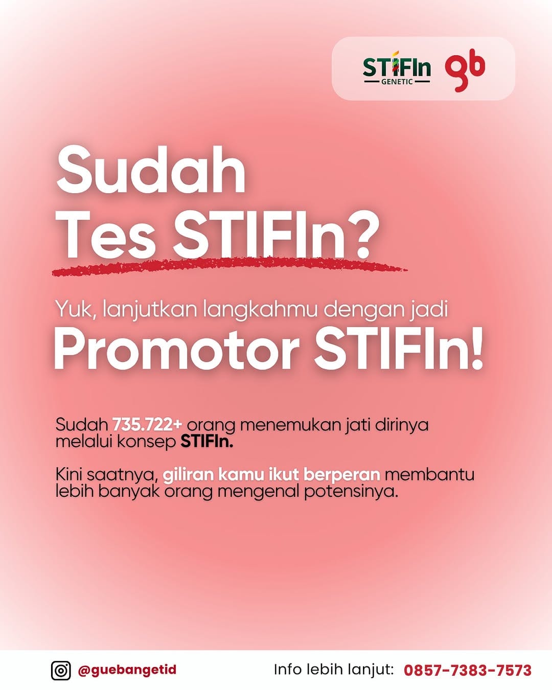 Post 2 by Guebangetid | Tes Kepribadian | Tes STIFIn | Tes Minat Bakat on Instagram (image)