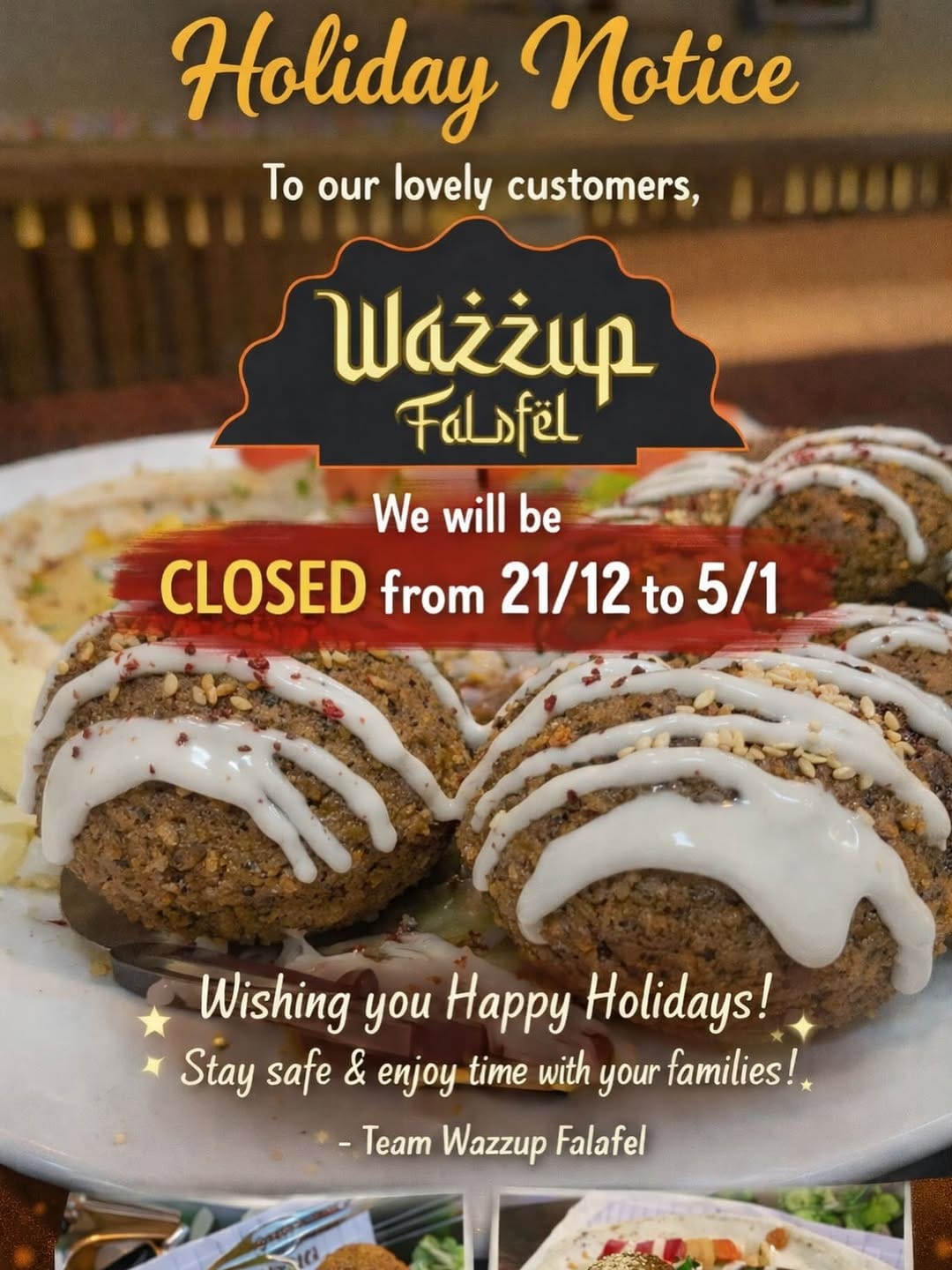 Post 5 by Wazzup Falafel on Instagram (image)