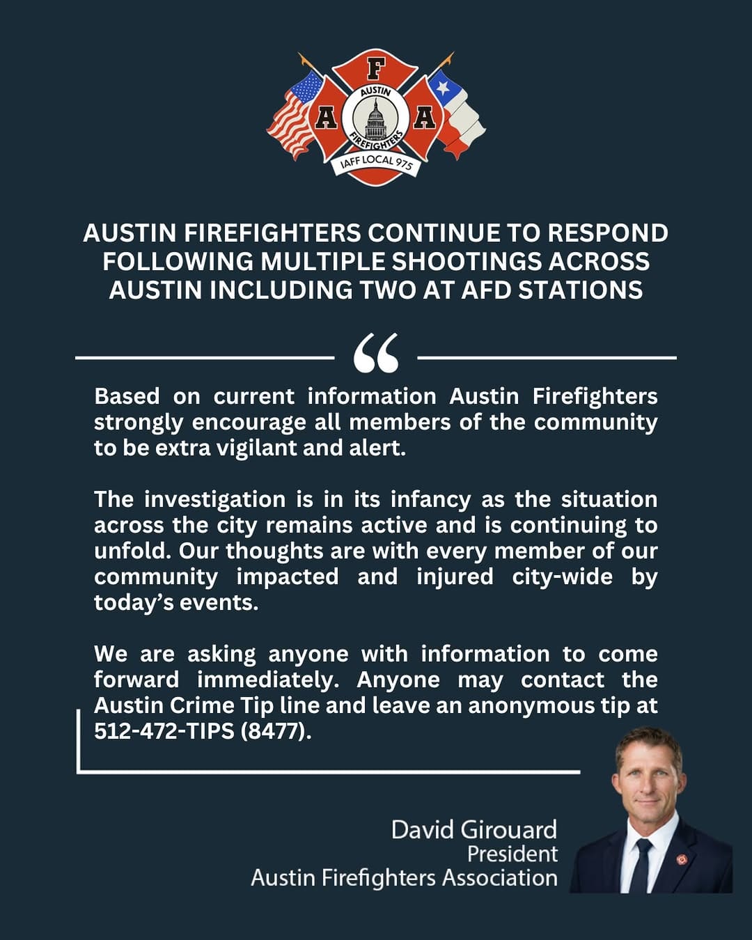 Post 5 by Austin Firefighters Assoc. on Instagram (image)