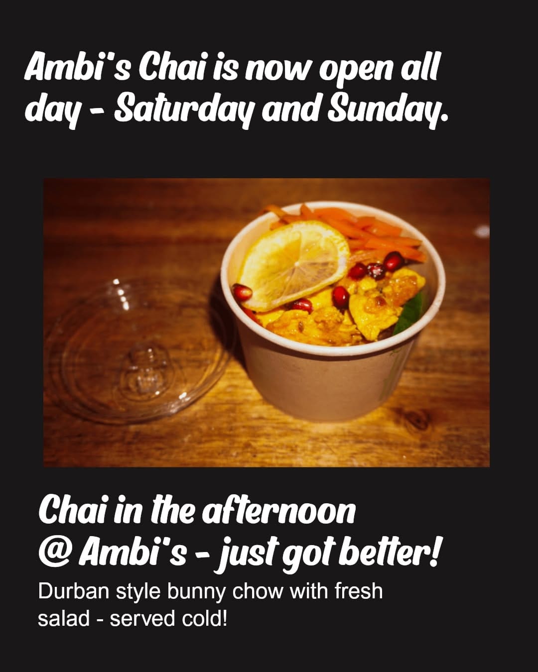 Post 6 by AMBI'S CHAI BAR on Instagram (image)