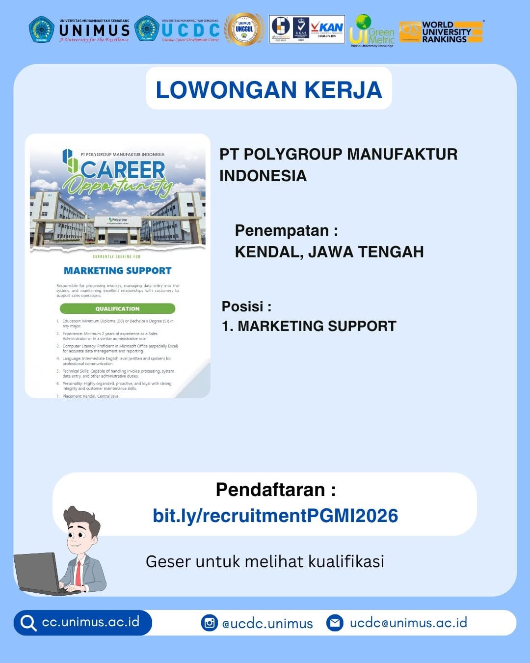 Post 3 by Unimus Career Development Center on Instagram (carousel)