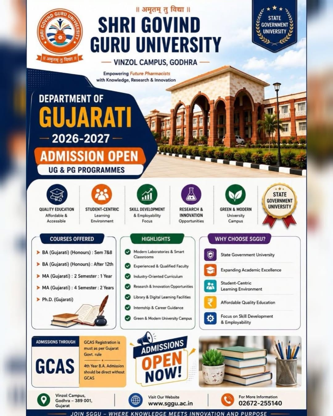Post 6 by Shri Govind Guru University on Instagram (image)