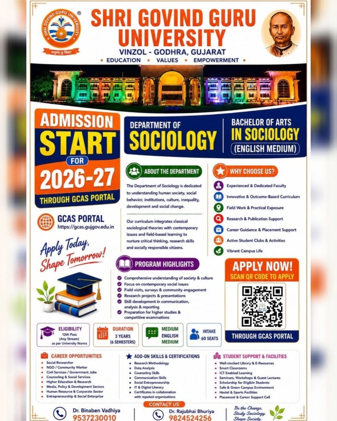 Post 4 by Shri Govind Guru University on Instagram (image)