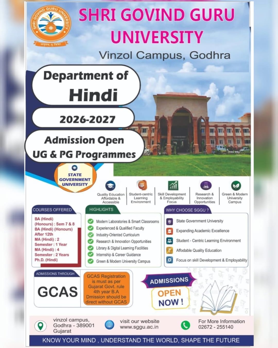 Post 3 by Shri Govind Guru University on Instagram (image)