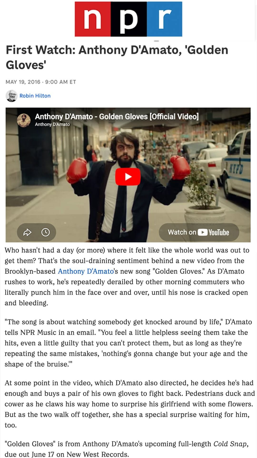 Post 5 by Anthony D'Amato on Instagram (video)