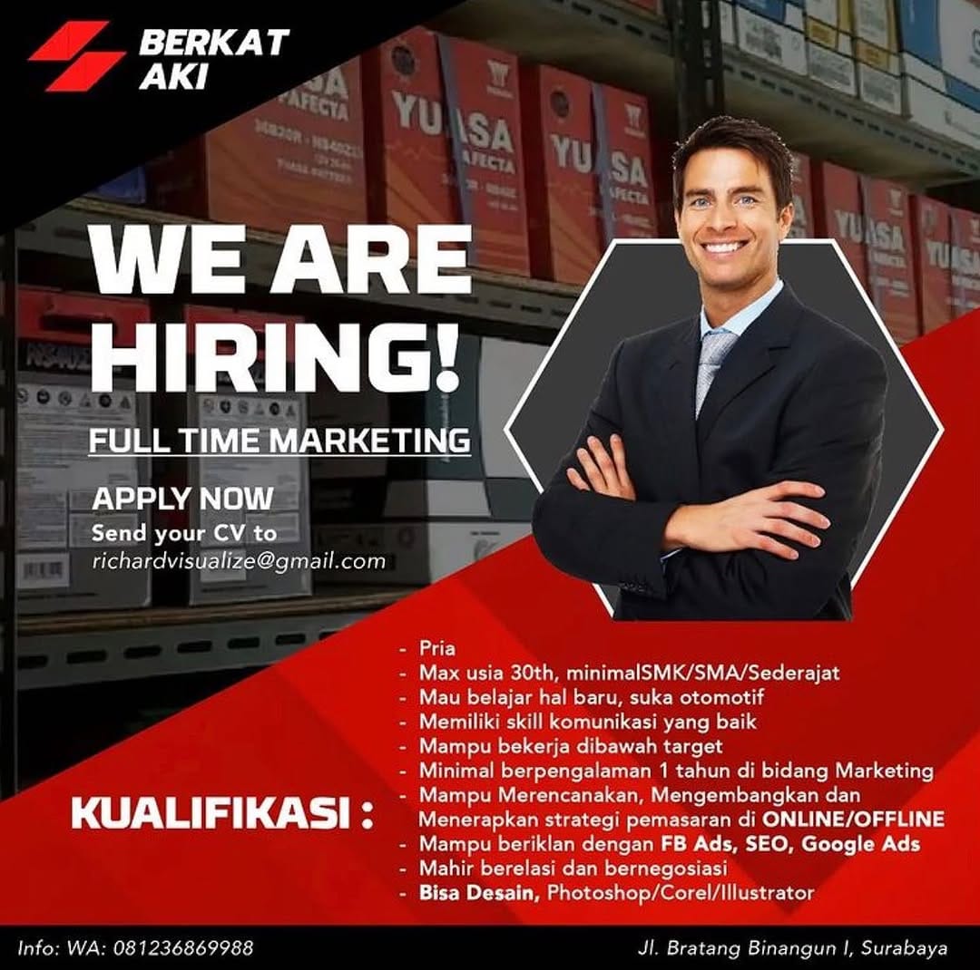 Post 3 by Loker Surabaya by Lokerzone on Instagram (image)