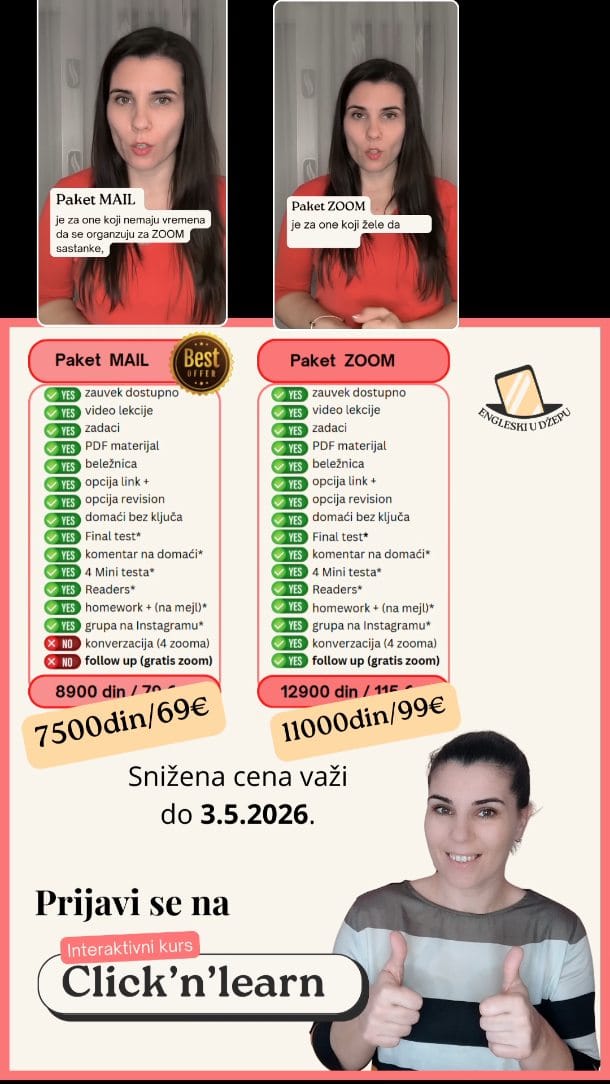 Post 2 by Tamara - engleski jezik online časovi on Instagram (video)