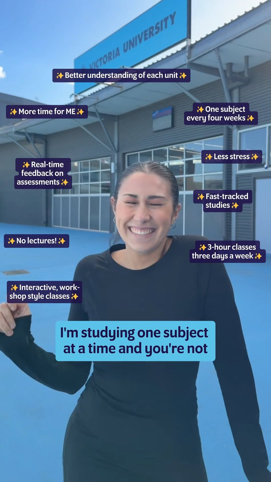Post 7 by Victoria University Melbourne on Instagram (video)