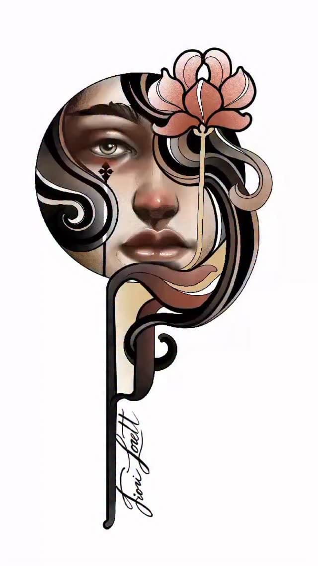 Post 5 by Lorena Borges Gomes/ Neotraditional, Ornamental Tattoos on Instagram (video)