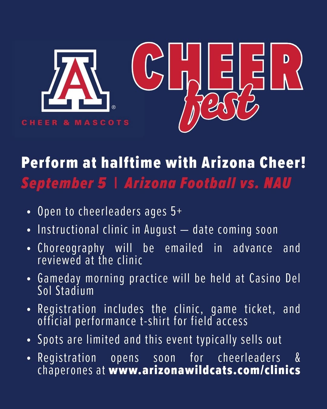 Post 4 by Arizona Cheerleaders & Mascots on Instagram (image)