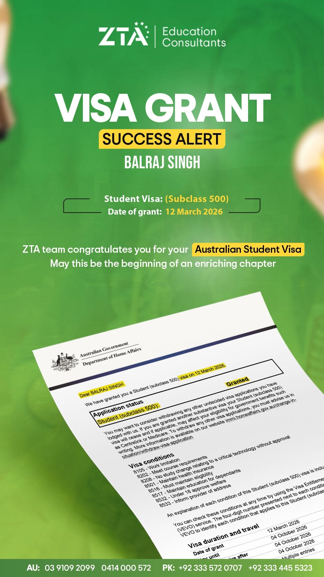 Post 10 by ZTA Education Consultants on Instagram (image)