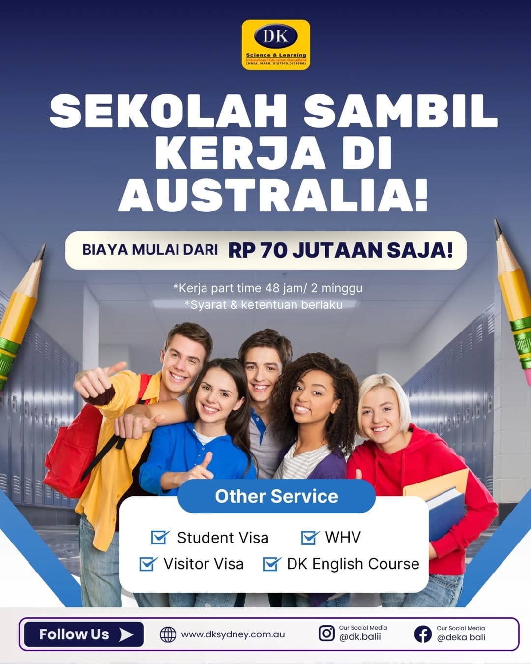 Post 9 by Agen pendidikan|  Visa Australia|  Kuliah/Student|  Visitor |WHV on Instagram (image)