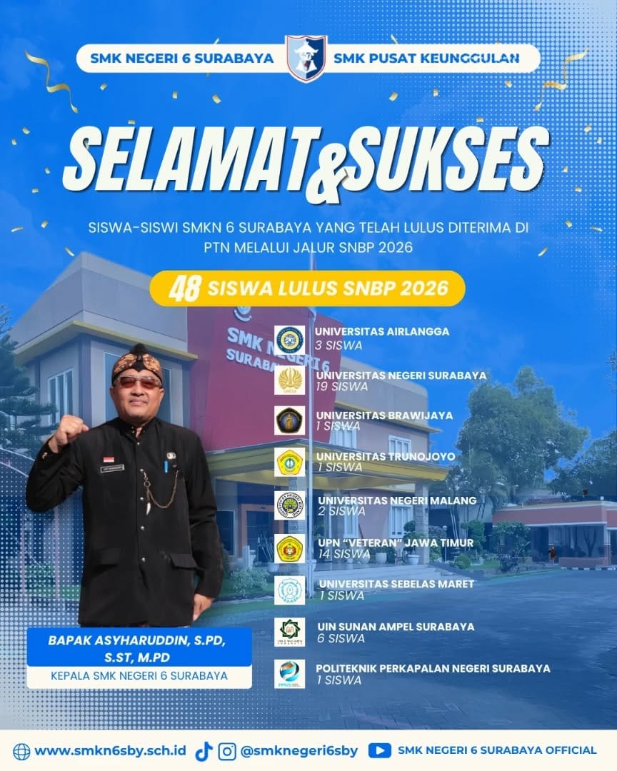 Post 7 by SMK NEGERI 6 SURABAYA on Instagram (image)