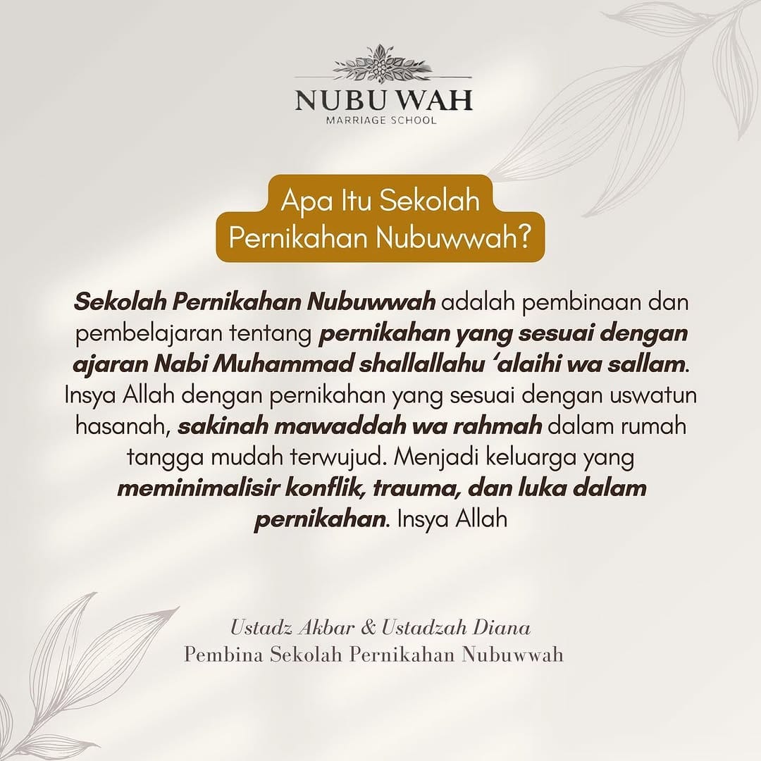 Post 9 by Sekolah Pernikahan Nubuwwah on Instagram (carousel)