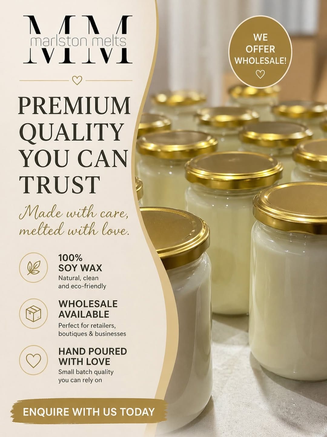 Post 9 by Hand Poured Luxury 100% Soy Wax Candles on Instagram (image)