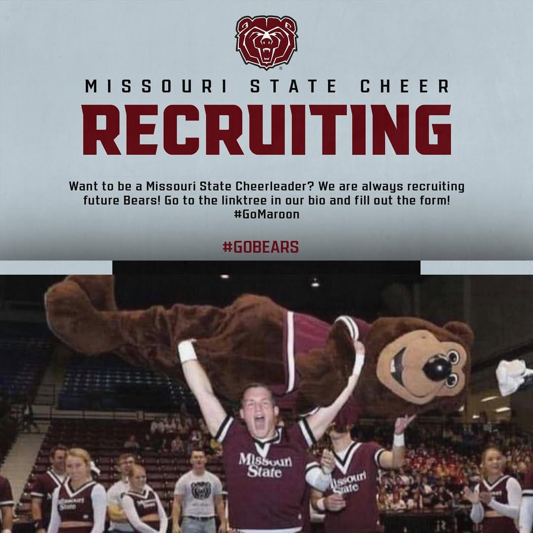 Post 10 by Missouri State Cheerleading on Instagram (image)