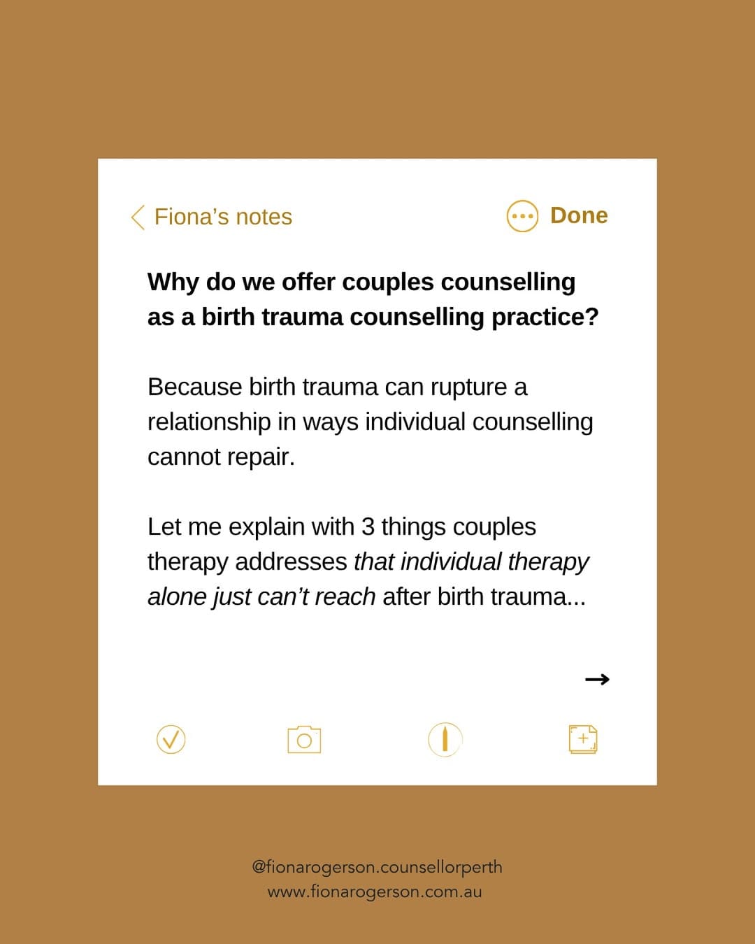 Post 5 by Fiona Rogerson | Specialist Birth Trauma Counselling Perth on Instagram (carousel)