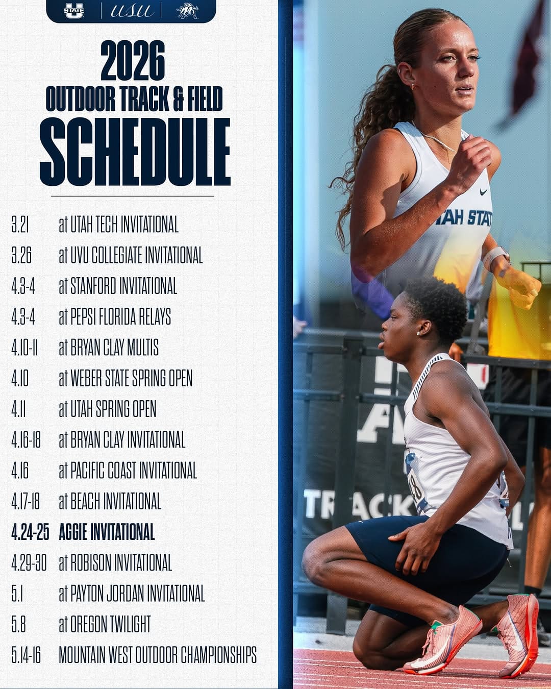 Post 8 by Utah State University T&F / XC on Instagram (carousel)