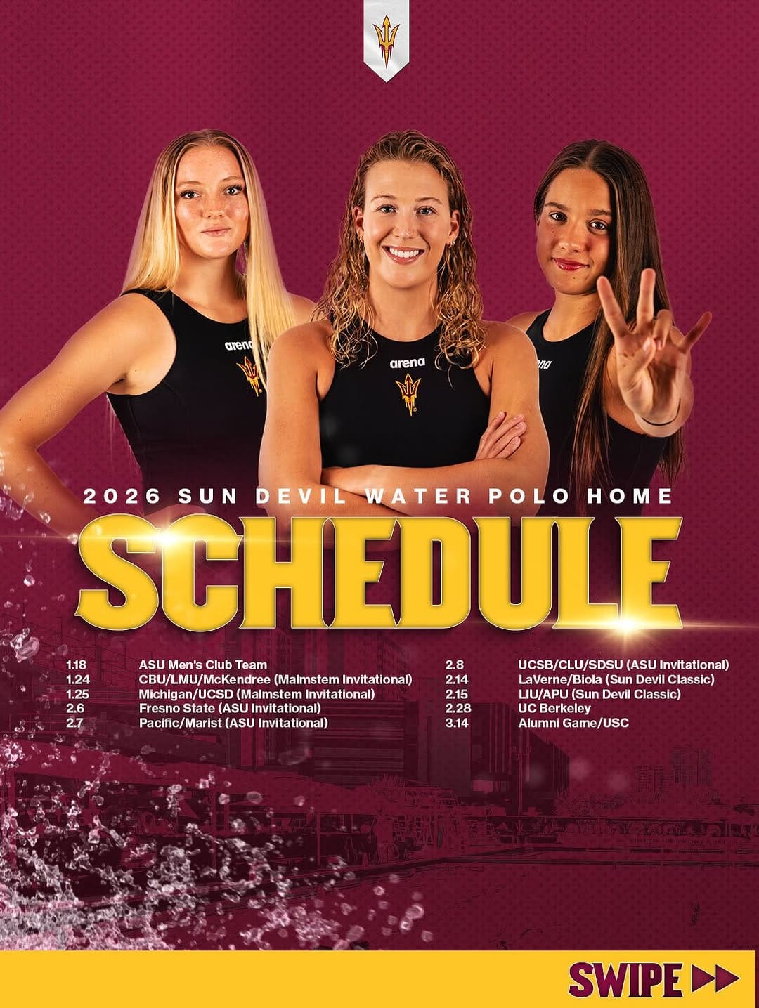 Post 10 by Sun Devil Water Polo on Instagram (carousel)