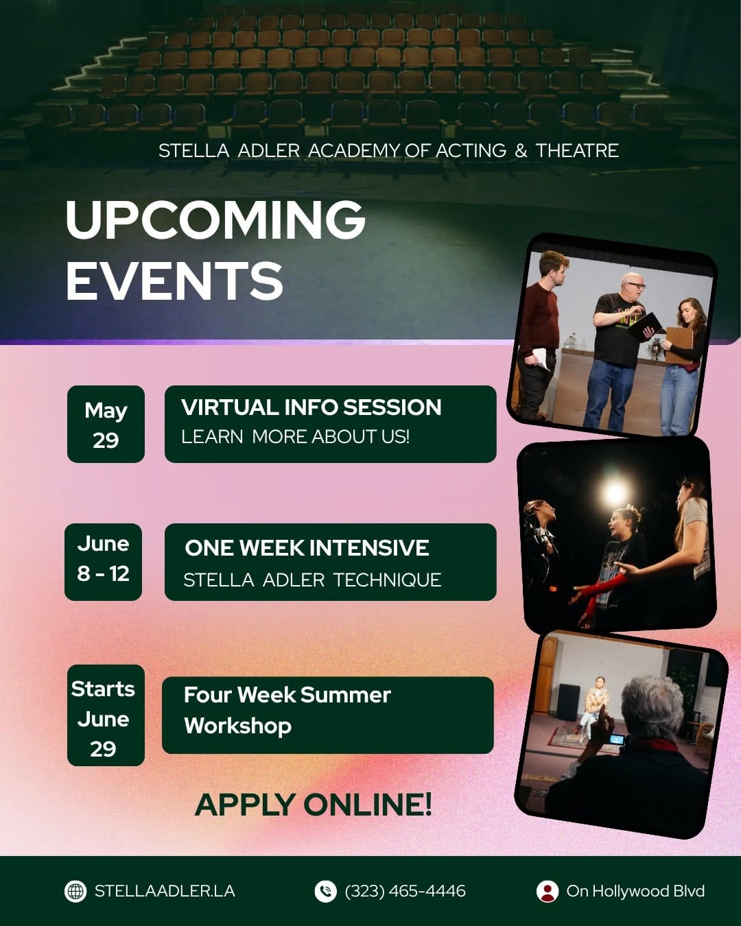 Post 2 by Stella Adler Academy & Theatre on Instagram (image)