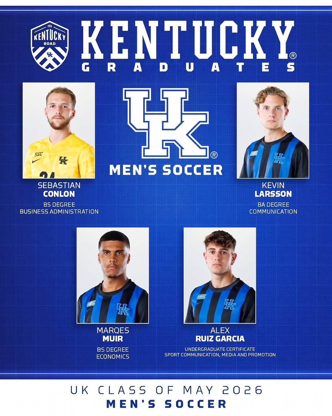 Post 4 by Kentucky Men’s Soccer on Instagram (image)
