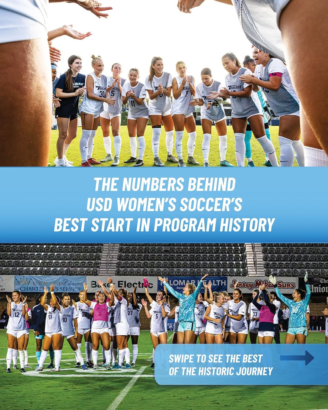 Post 10 by San Diego Women's Soccer on Instagram (carousel)