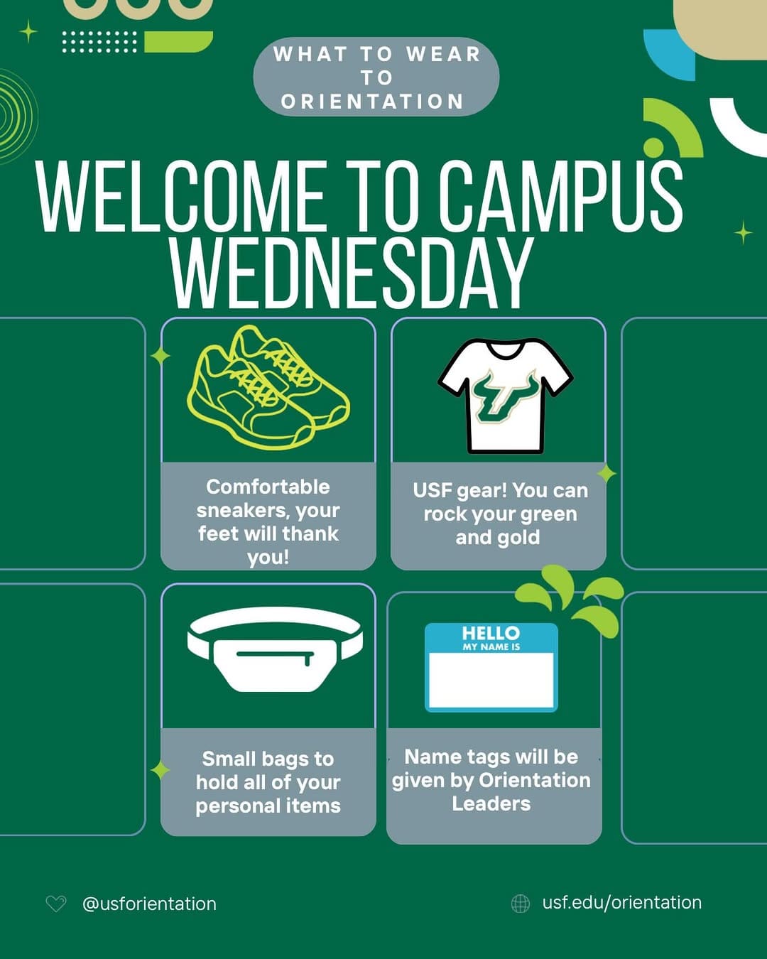 Post 10 by USF New Student & Family Engagement on Instagram (image)