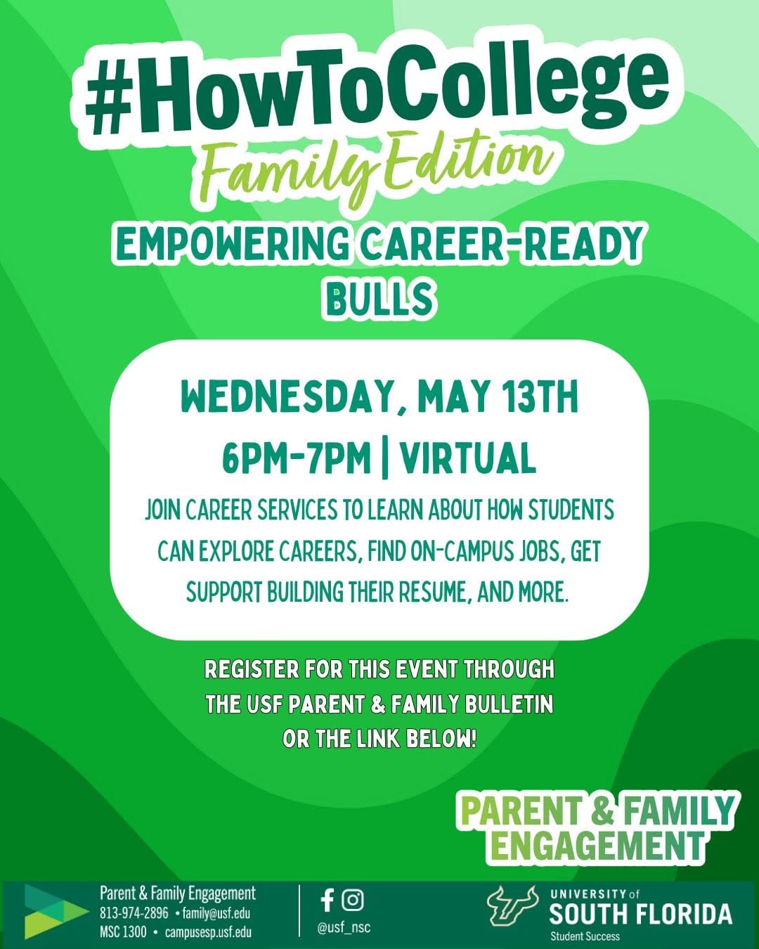 Post 5 by USF New Student & Family Engagement on Instagram (image)