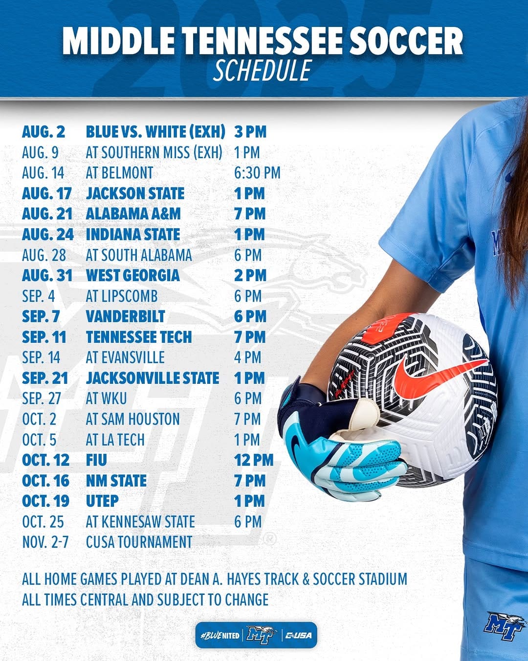 Post 10 by MTSU Women's Soccer on Instagram (image)