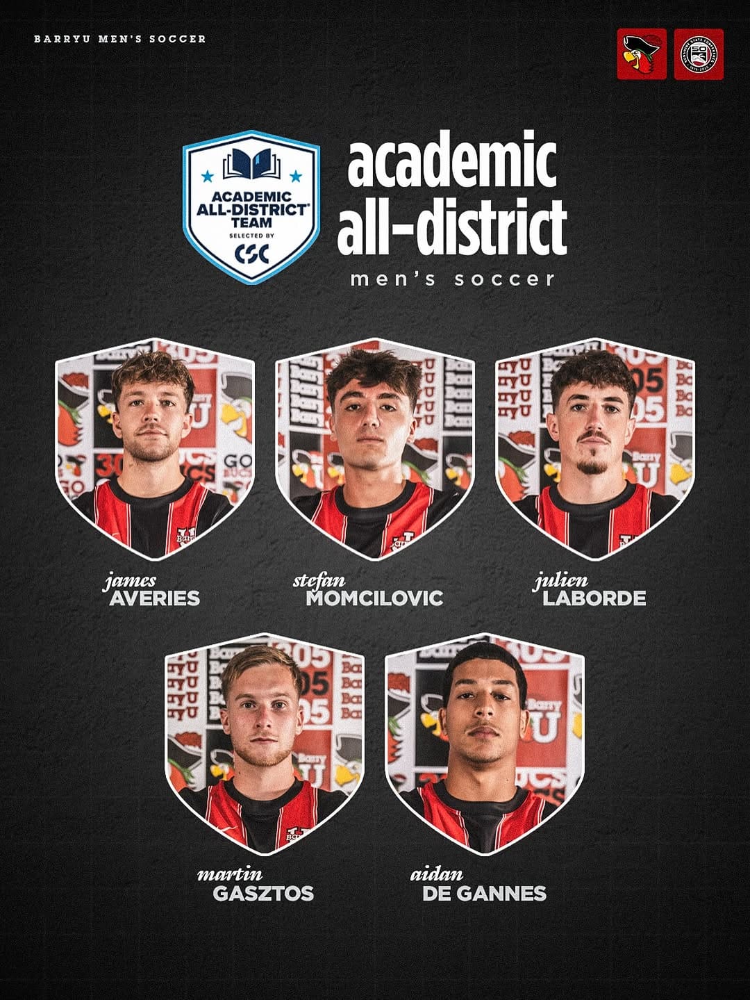 Post 5 by BarryU Men’s Soccer on Instagram (image)