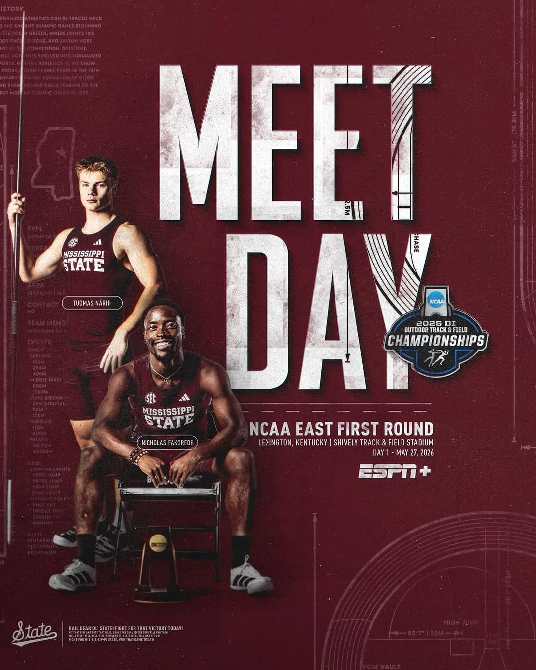 Post 6 by Mississippi State T&F on Instagram (image)