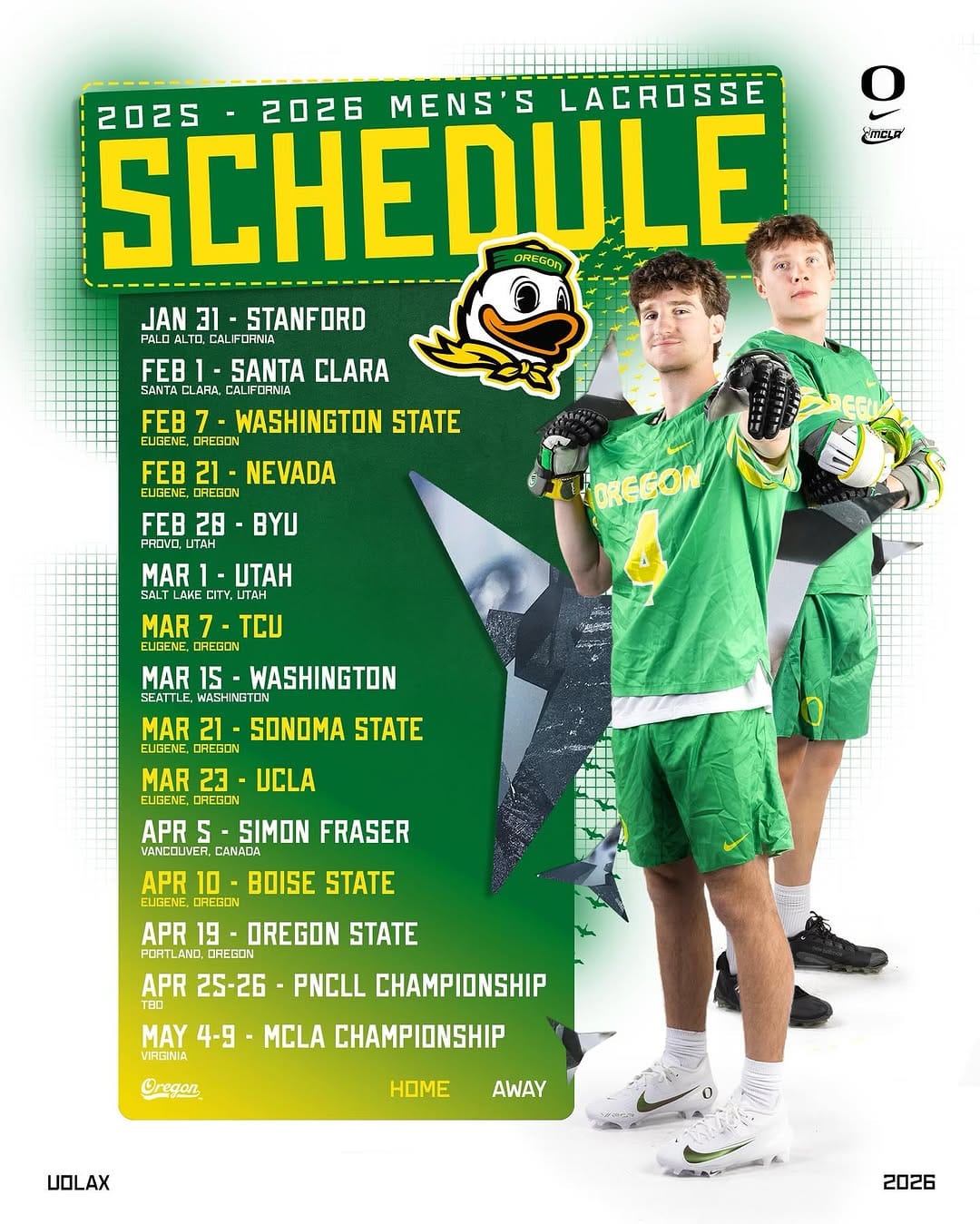 Post 9 by Oregon Men's Lacrosse on Instagram (image)