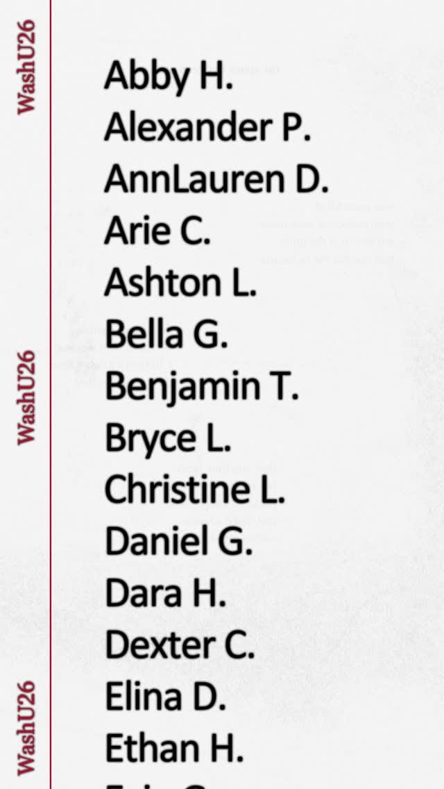 Post 6 by WashU Admissions on Instagram (video)