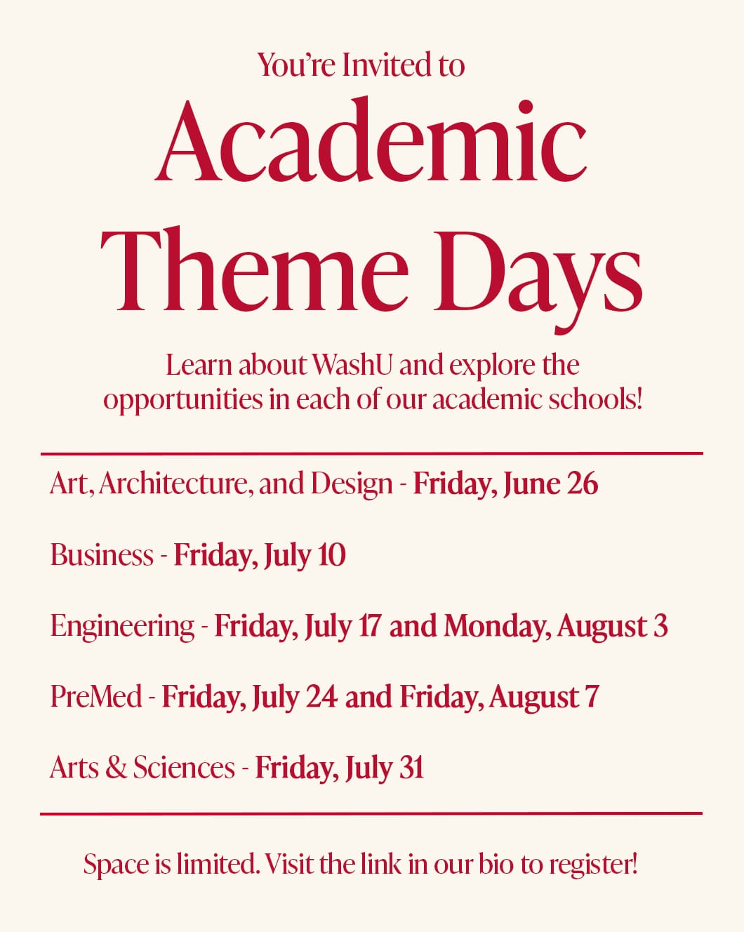 Post 2 by WashU Admissions on Instagram (image)