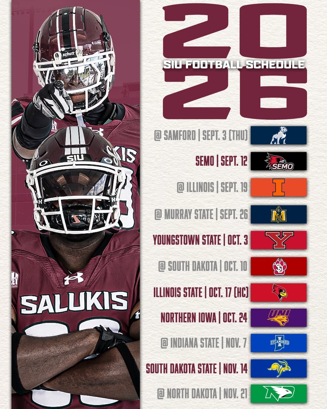 Post 9 by Saluki Football on Instagram (image)