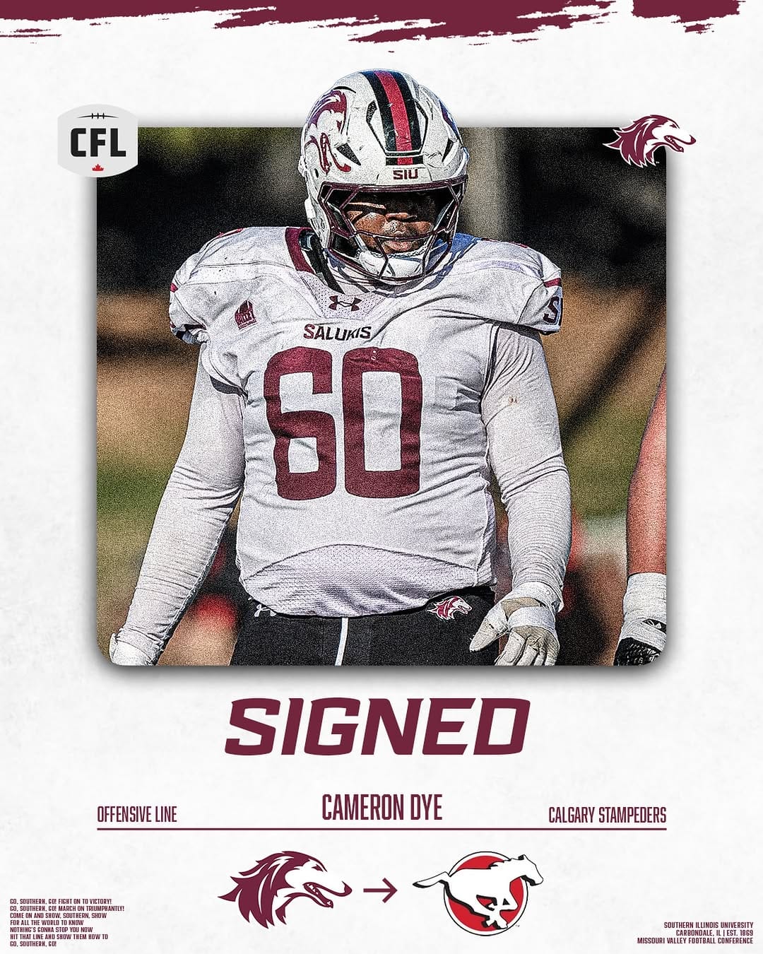 Post 5 by Saluki Football on Instagram (image)