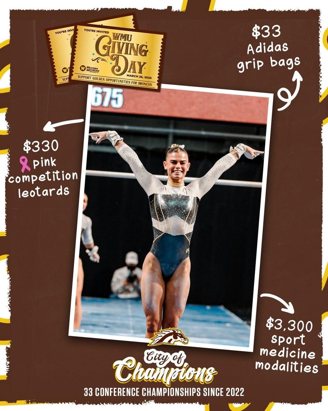 Post 6 by Western Michigan Gymnastics on Instagram (image)