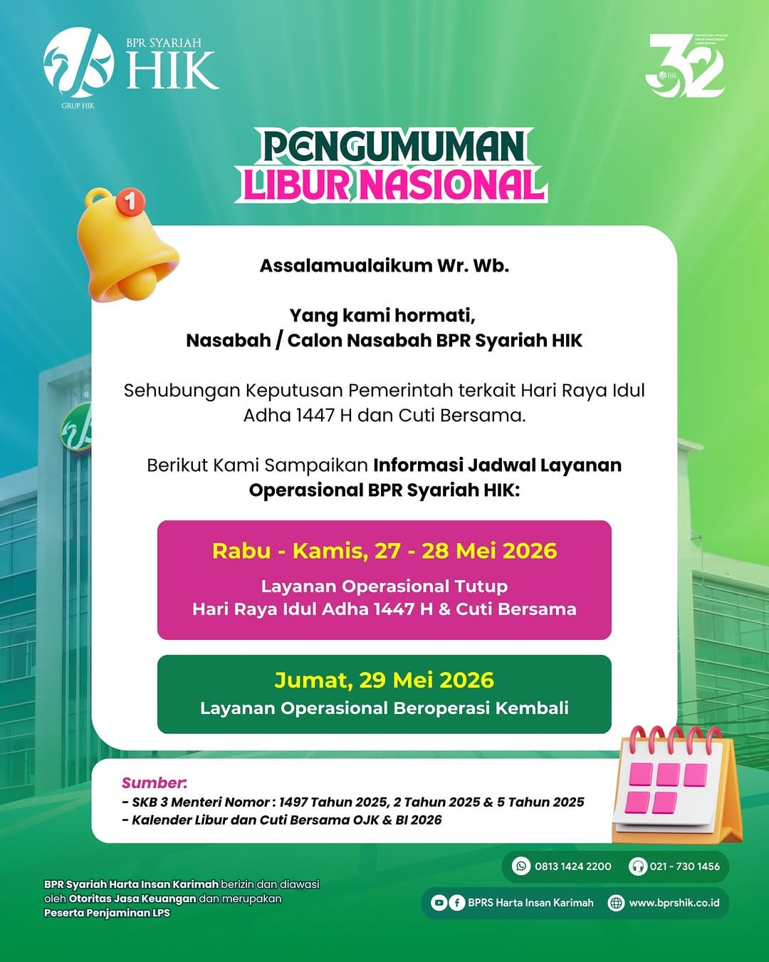 Post 3 by BPR Syariah HIK || Lembaga Jasa Keuangan Syariah on Instagram (image)