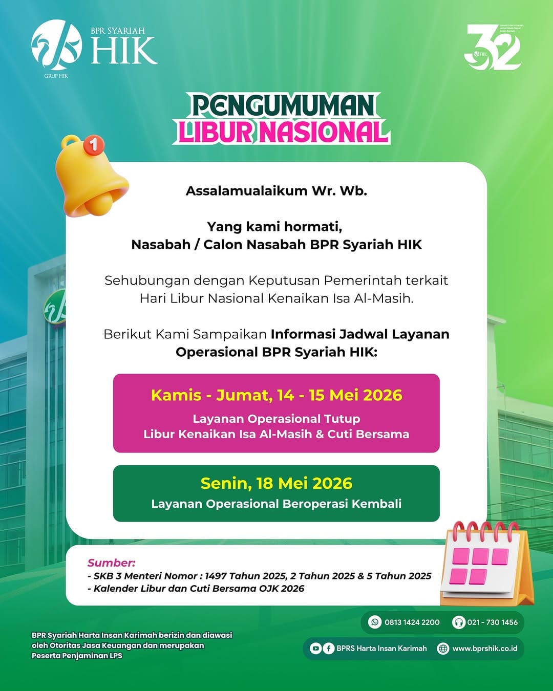 Post 7 by BPR Syariah HIK || Lembaga Jasa Keuangan Syariah on Instagram (image)