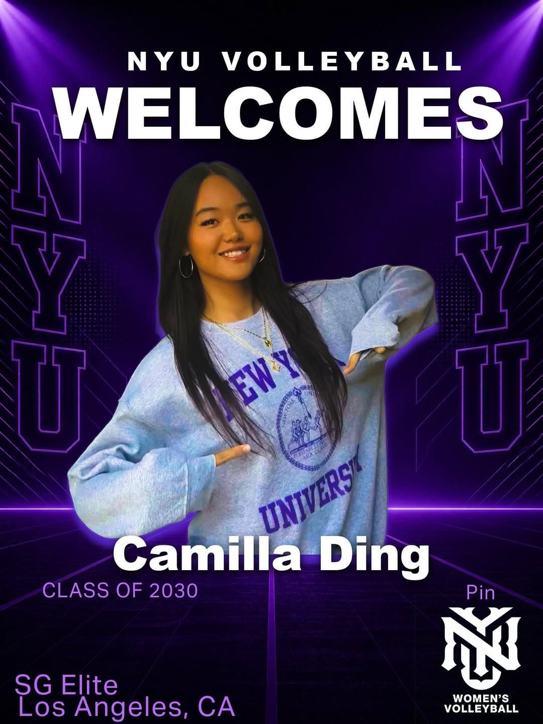 Post 2 by NYU Women's Volleyball on Instagram (image)