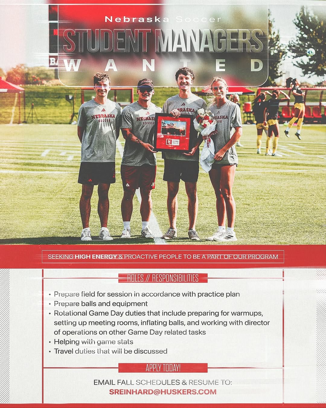 Post 3 by Nebraska Soccer on Instagram (image)