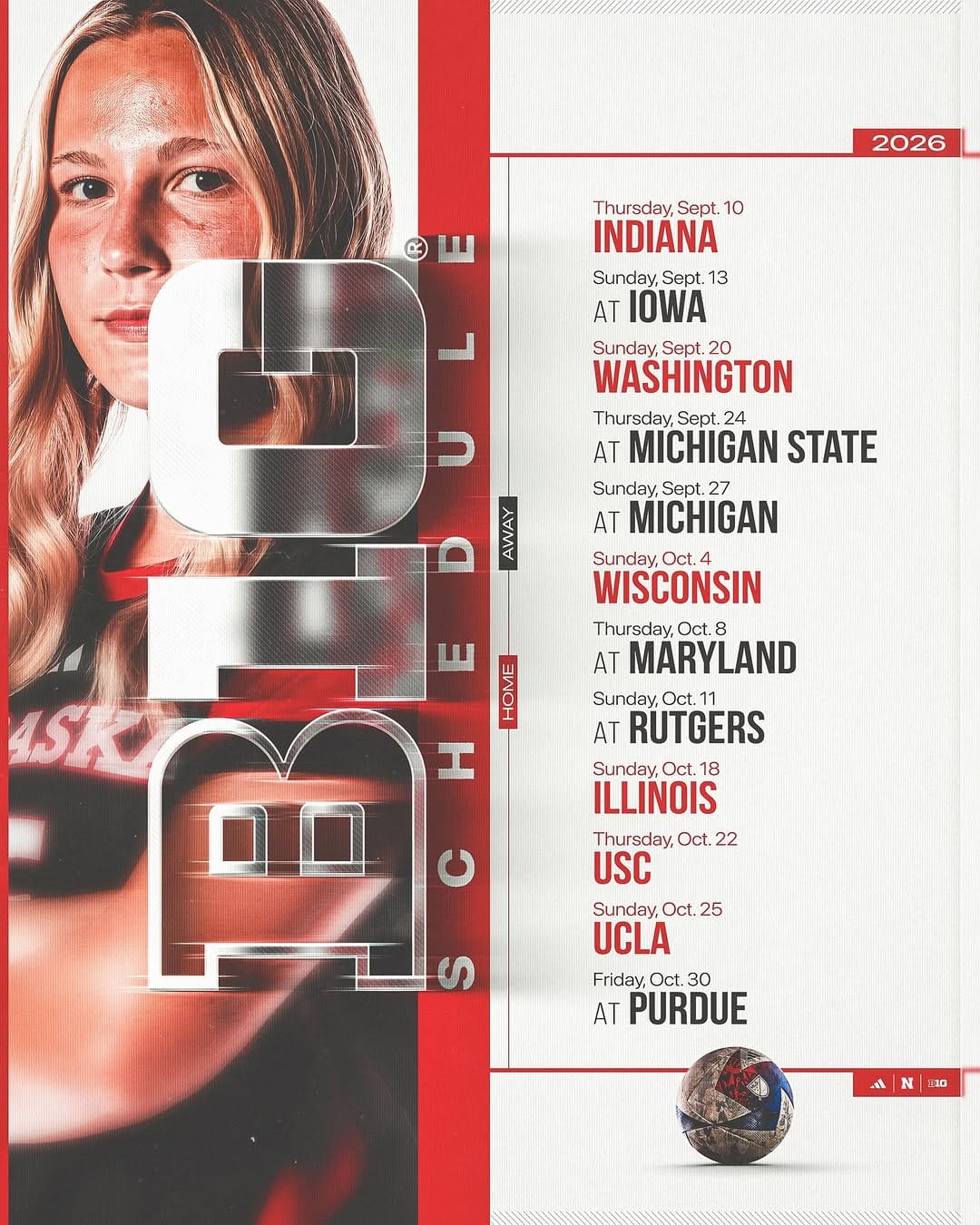 Post 7 by Nebraska Soccer on Instagram (image)