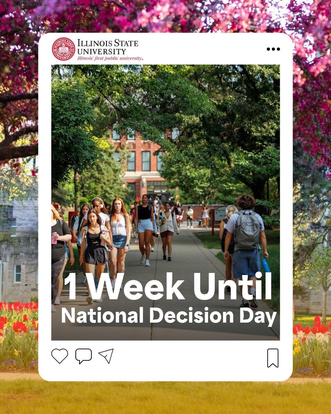 Post 7 by Admissions at Illinois State on Instagram (image)