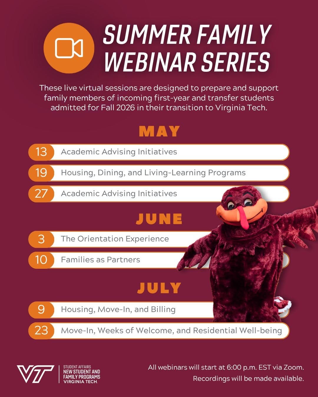 Post 4 by Hokies on Track (New Student & Family Programs) on Instagram (image)